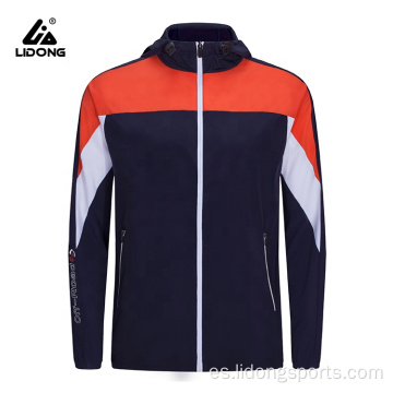 Chaqueta deportiva de cremallera frontal delgada de manga larga